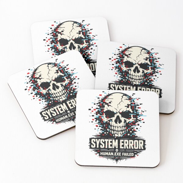 Item preview, System Error Human.exe Failed — Skull Glitch Cyber Humor Graphic designed and sold by digijob.