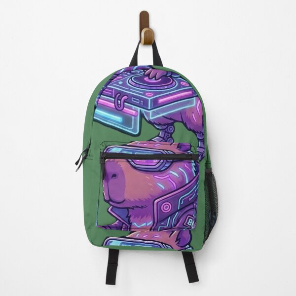 Item preview, Cyberpunk DJ Capybara Synthwave Neon Glow Retro designed and sold by Artsformore.