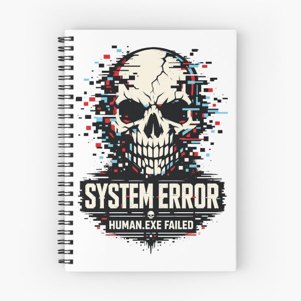 Item preview, System Error Human.exe Failed — Skull Glitch Cyber Humor Graphic designed and sold by digijob.