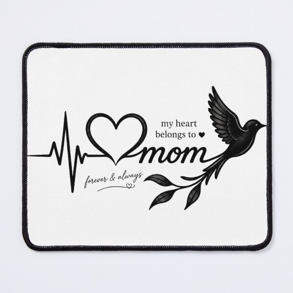 Item preview, Heartbeat Heart Mom Bird Minimalist Line Art | Mother’s Love | Elegant Tattoo Style Gift for Mom designed and sold by Mirai_Art ⭐⭐⭐⭐.