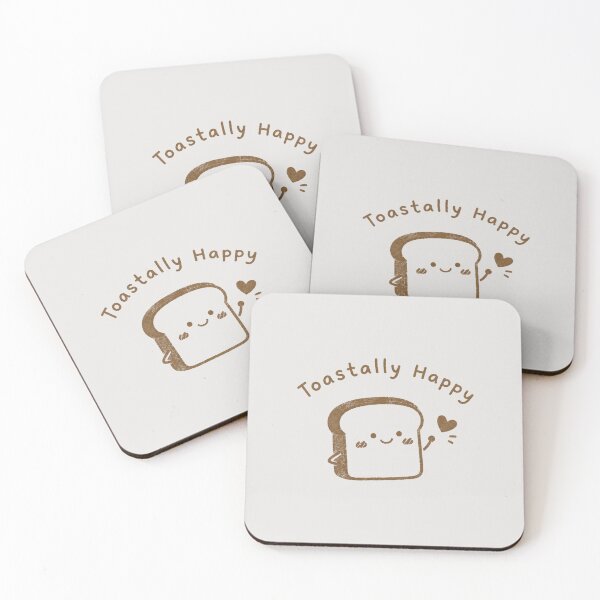 Item preview, Toastally Happy Cute Kawaii Toast Bread Funny Food Pun Illustration designed and sold by Eathusiast.