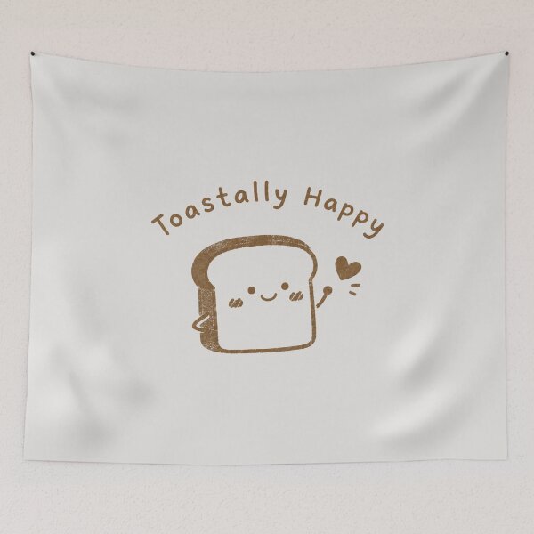 Item preview, Toastally Happy Cute Kawaii Toast Bread Funny Food Pun Illustration designed and sold by Eathusiast.