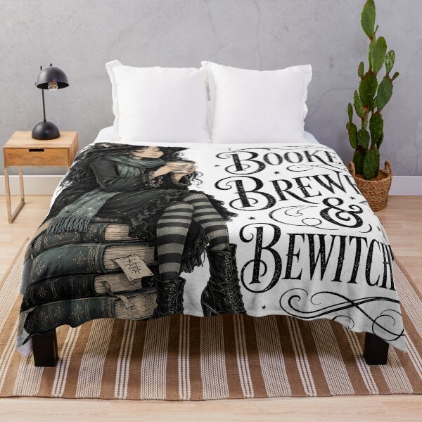 Item preview, Booked Brewed and Bewitched Witch with Books and Coffee designed and sold by KaramTshirts.