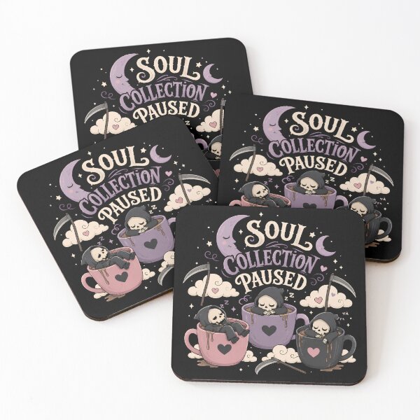 Item preview, Soul Collection Paused Cute Grim Reaper Coffee Nap designed and sold by ViviArtix.