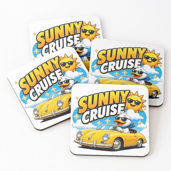 Item preview, Sunny Cruise Cute Car Graphic PNG | Kawaii Duck Sports Car Sticker | Summer Streetwear Design | Retro Automotive Vinyl Decal designed and sold by Stylestickers55.