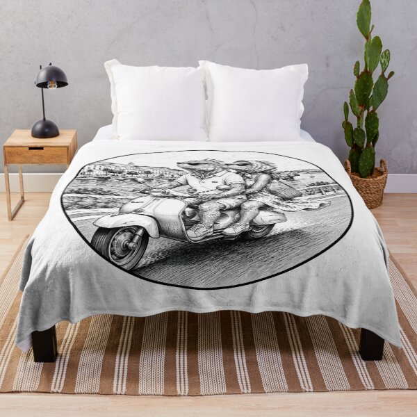 Item preview, Pareja de iguanas en una Vespa - dibujo lineal en blanco y negro designed and sold by OG-CONTROL-P.