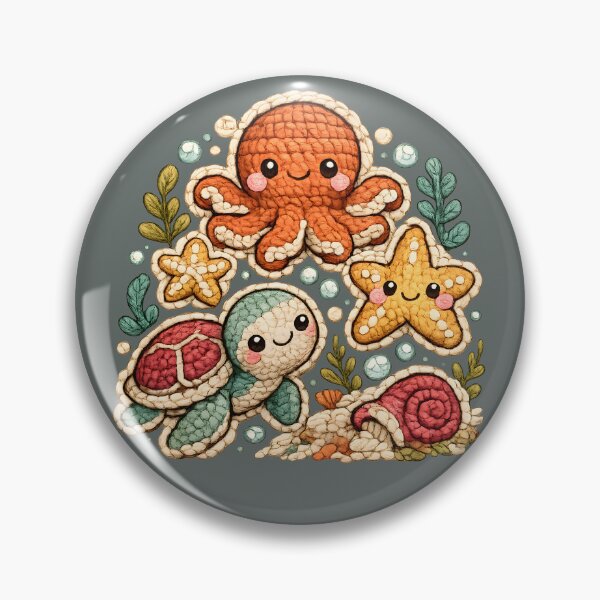 Item preview, Cute Crochet Sea Animals | Kawaii Octopus Turtle Starfish Ocean Friends designed and sold by KAM-KAM-STORE.