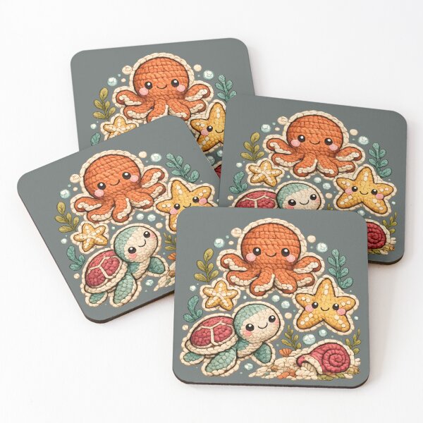 Item preview, Cute Crochet Sea Animals | Kawaii Octopus Turtle Starfish Ocean Friends designed and sold by KAM-KAM-STORE.