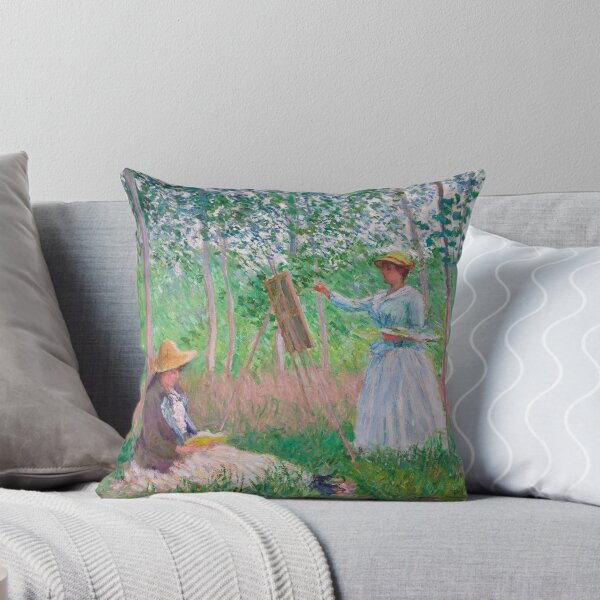 Item preview, Dreamy Monet-Inspired Nature Painting woman drawing woman on the garden designed and sold by Matari-matari.