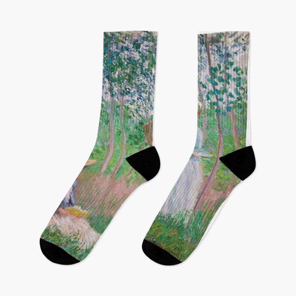 Item preview, Dreamy Monet-Inspired Nature Painting woman drawing woman on the garden designed and sold by Matari-matari.