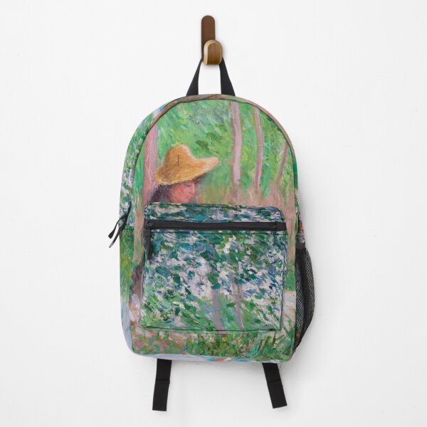 Item preview, Dreamy Monet-Inspired Nature Painting woman drawing woman on the garden designed and sold by Matari-matari.