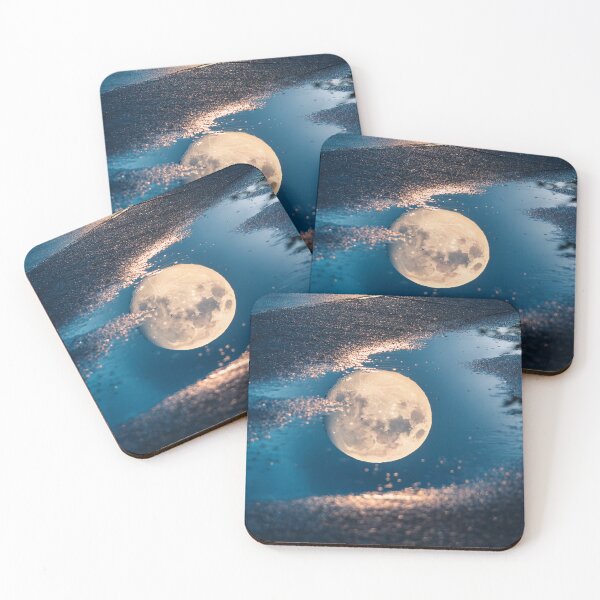 Item preview, Full moon reflecting in puddle of  water designed and sold by Photopat.