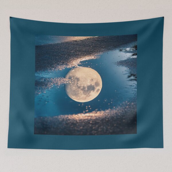 Item preview, Full moon reflecting in puddle of  water designed and sold by Photopat.