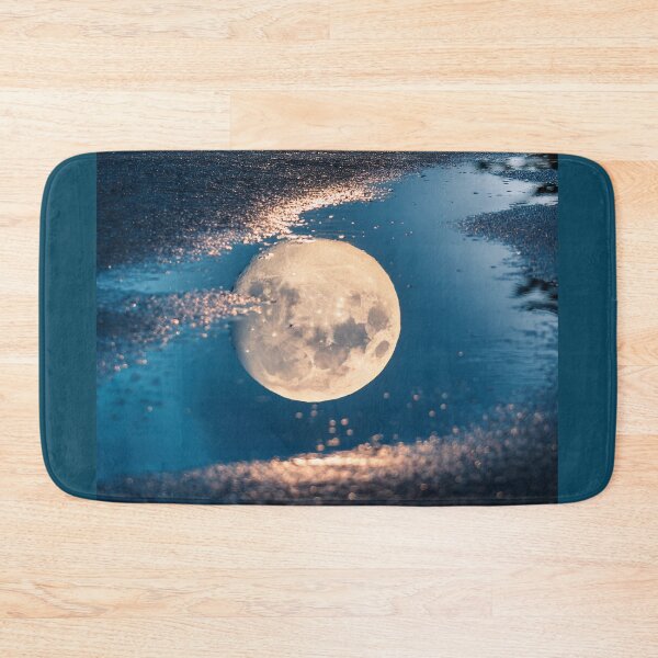 Item preview, Full moon reflecting in puddle of  water designed and sold by Photopat.