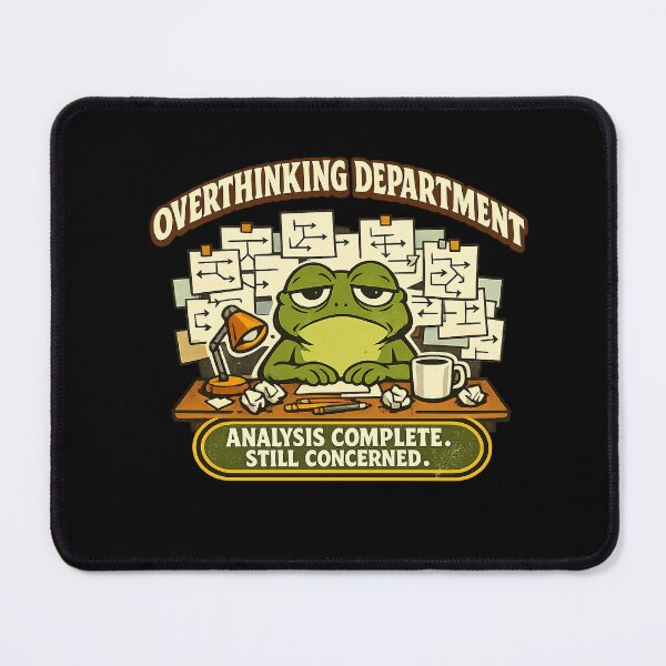 Item preview, Overthinking Department Frog – Analysis Complete Still Concerned designed and sold by Concrete Coffee Studio.