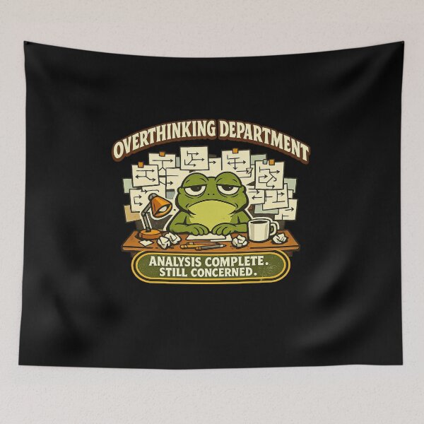 Item preview,  Overthinking Department Frog – Analysis Complete Still Concerned designed and sold by Concrete Coffee Studio.