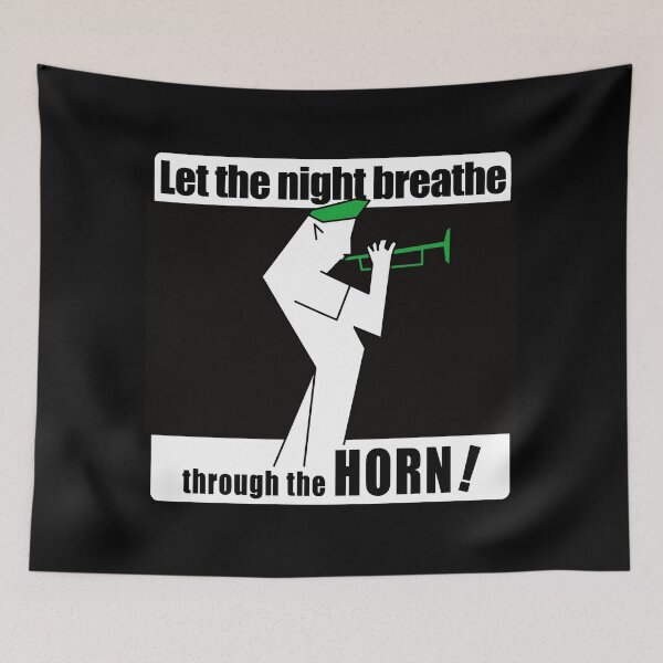 Item preview, Jazz Trumpet Player Silhouette — Cool Jazz Art(WHITE) designed and sold by R-T-Gracie.
