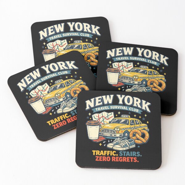 Item preview, New York Travel Survival Club – Funny Retro NYC Tourist Design designed and sold by Concrete Coffee Studio.