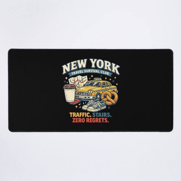 Item preview, New York Travel Survival Club – Funny Retro NYC Tourist Design designed and sold by Concrete Coffee Studio.