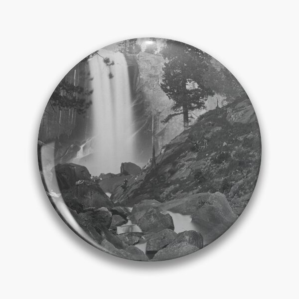 Item preview, Vintage Piwyac, Vernal Falls, 300 feet, Yosemite National Park fine art black and white photograph circa 1861 by Carleton E. Watkins designed and sold by Astrid Arkhangelsky.