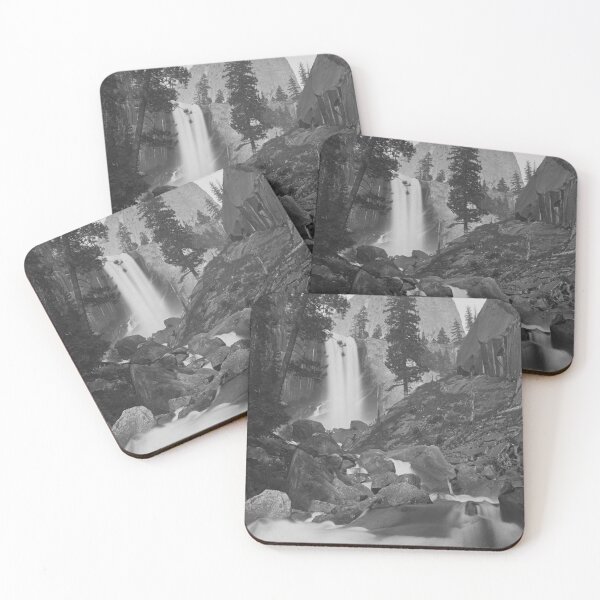 Item preview, Vintage Piwyac, Vernal Falls, 300 feet, Yosemite National Park fine art black and white photograph circa 1861 by Carleton E. Watkins designed and sold by Astrid Arkhangelsky.