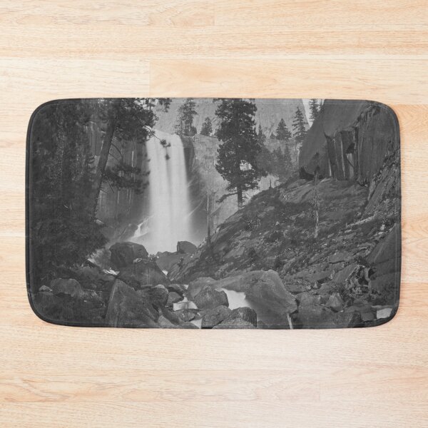 Item preview, Vintage Piwyac, Vernal Falls, 300 feet, Yosemite National Park fine art black and white photograph circa 1861 by Carleton E. Watkins designed and sold by Astrid Arkhangelsky.
