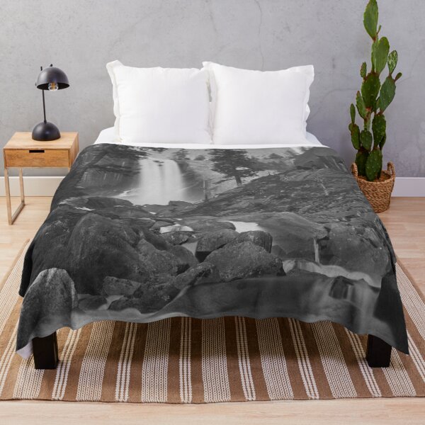Item preview, Vintage Piwyac, Vernal Falls, 300 feet, Yosemite National Park fine art black and white photograph circa 1861 by Carleton E. Watkins designed and sold by Astrid Arkhangelsky.
