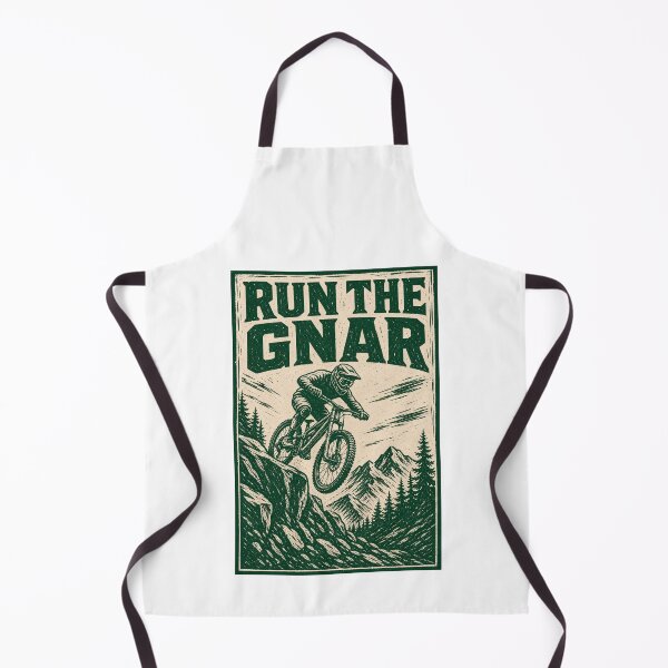 Item preview, Run the Gnar Mountain Bike Linocut Print Tee Sticker MTB Trail Rider Gift designed and sold by sharifex.