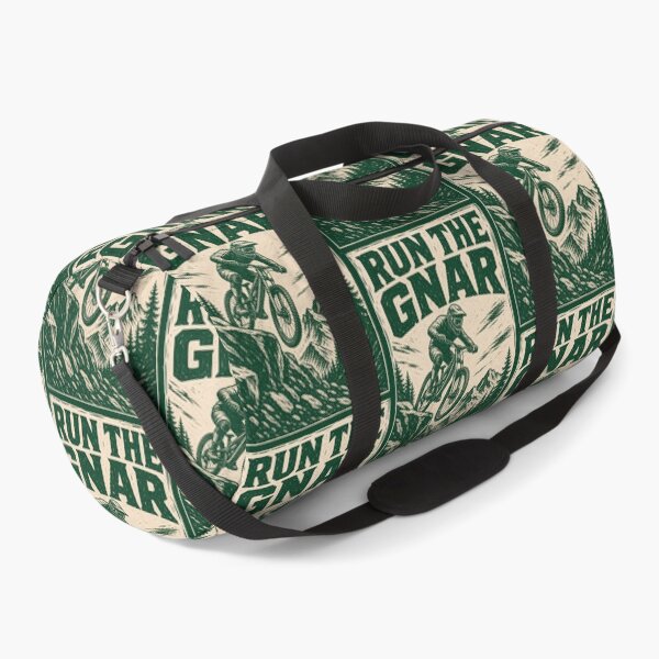 Item preview, Run the Gnar Mountain Bike Linocut Print Tee Sticker MTB Trail Rider Gift designed and sold by sharifex.