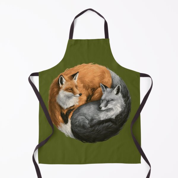 Item preview, Yin Yang Sleeping Foxes | Red & Silver Fox Wildlife Nature Illustration designed and sold by KAM-KAM-STORE.