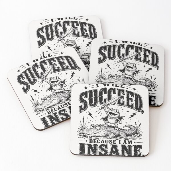 Item preview, I Will Succeed Because I Am Insane Frog Crocodile  Funny Frog Crocodile Meme, Motivational Quote, Viral Humor  designed and sold by Pawsome Quotes.