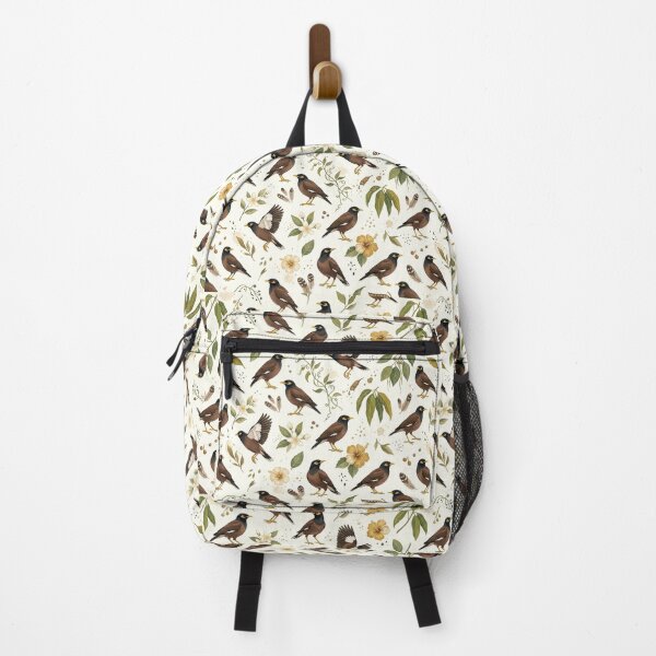 Item preview, Indian Common Myna Bird & Tropical Botanical Gouache Pattern designed and sold by OpenDreamArts.