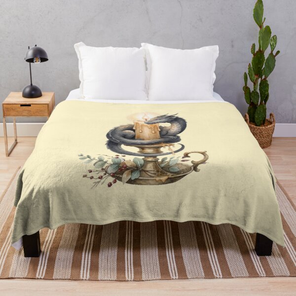 Item preview, Cozy Little Dragon and Candle Watercolor Illustration designed and sold by GrabaHuk.