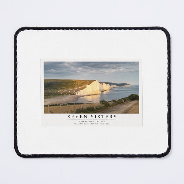 Item preview, Seven Sisters Cliffs Travel Poster | East Sussex England Fine Art Print designed and sold by Wandered North.