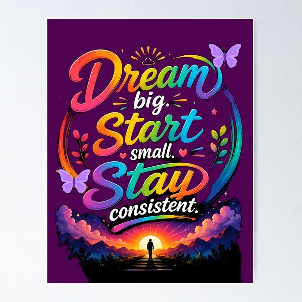 Item preview, Mind  And Wellness  Quote-Dream Big  Start  Small  Stay  Consistent designed and sold by Brewgoodness.