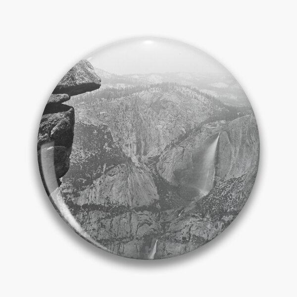Item preview, The Yosemite Falls, from Glacier Point fine art vintage black and white landscape nature photograph by Carleton E. Watkins designed and sold by Astrid Arkhangelsky.