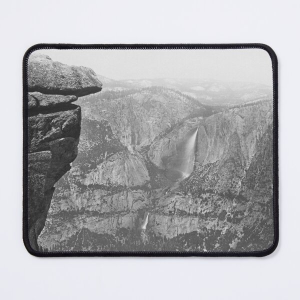 Item preview, The Yosemite Falls, from Glacier Point fine art vintage black and white landscape nature photograph by Carleton E. Watkins designed and sold by Astrid Arkhangelsky.