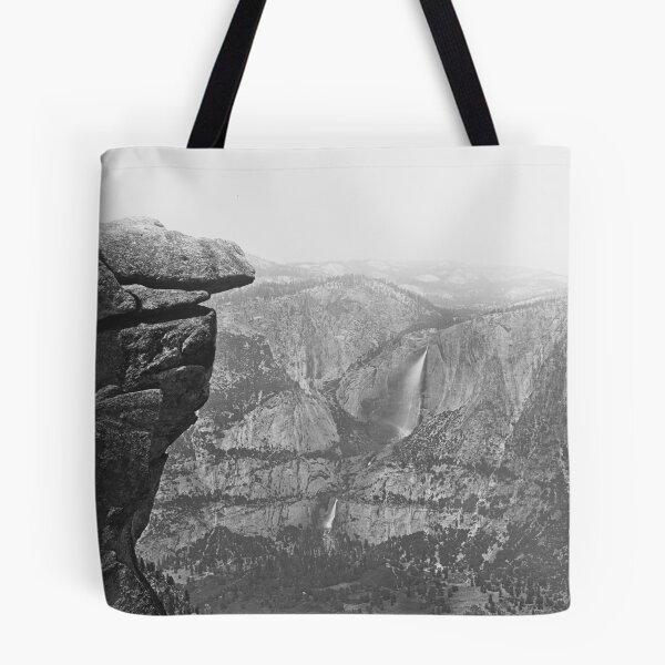 Item preview, The Yosemite Falls, from Glacier Point fine art vintage black and white landscape nature photograph by Carleton E. Watkins designed and sold by Astrid Arkhangelsky.