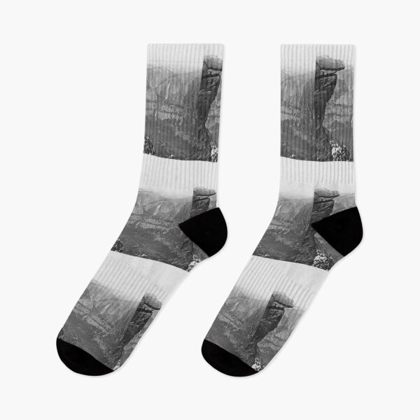 Item preview, The Yosemite Falls, from Glacier Point fine art vintage black and white landscape nature photograph by Carleton E. Watkins designed and sold by Astrid Arkhangelsky.