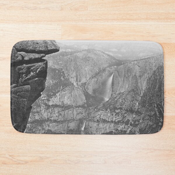 Item preview, The Yosemite Falls, from Glacier Point fine art vintage black and white landscape nature photograph by Carleton E. Watkins designed and sold by Astrid Arkhangelsky.