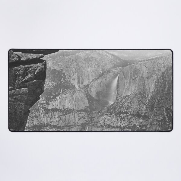 Item preview, The Yosemite Falls, from Glacier Point fine art vintage black and white landscape nature photograph by Carleton E. Watkins designed and sold by Astrid Arkhangelsky.