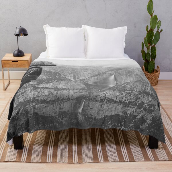 Item preview, The Yosemite Falls, from Glacier Point fine art vintage black and white landscape nature photograph by Carleton E. Watkins designed and sold by Astrid Arkhangelsky.