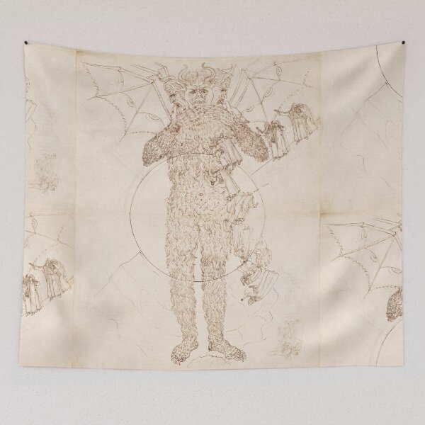 Item preview, Lucifer Three-Faced Demon Inferno Drawing designed and sold by artofuniverse.