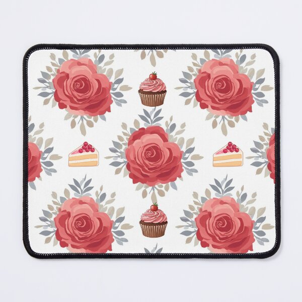 Item preview, Elegant Red Roses and Sweet Cake Seamless Pattern designed and sold by Wawa5656.