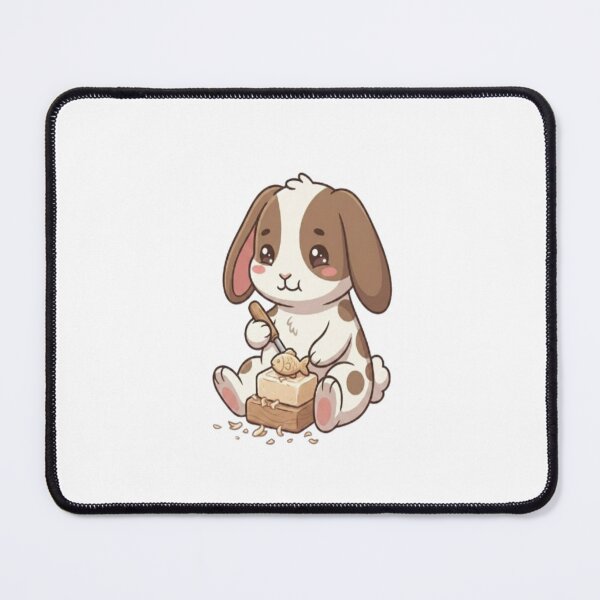 Item preview, Cute Bunny Carving Wooden Fish designed and sold by Ella_Sketch.