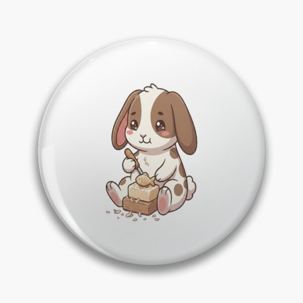 Item preview, Cute Bunny Carving Wooden Fish designed and sold by Ella_Sketch.