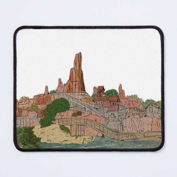 Item preview, Big Thunder Mountain Illustration - Frontierland Mine Train (Theme Park Fan Art) designed and sold by FoolishDreamers.