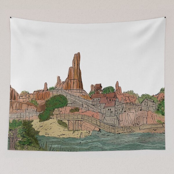 Item preview, Big Thunder Mountain Illustration - Frontierland Mine Train (Theme Park Fan Art) designed and sold by FoolishDreamers.