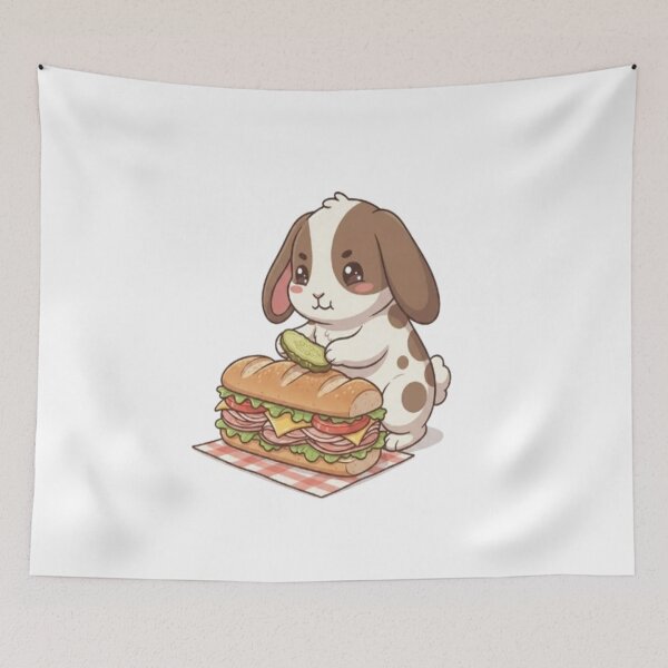 Item preview, Cute Bunny Making Sub Sandwich designed and sold by Ella_Sketch.