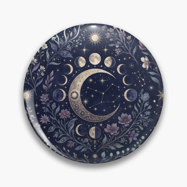 Item preview, Midnight Moon Garden | Mystical Celestial Botanical Seamless Pattern designed and sold by AP Digi Store.